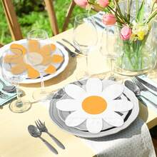 20片/80片雏菊花卉图案纸巾彩色花形餐巾波西米亚风花卉餐巾一次性鸡尾酒餐巾适用于婚礼生日婴儿派对装饰用品 - 彩色 - 查看 6