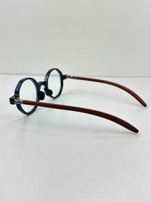 [Betsy]Oak Breeze–Retro Octagonal Eyeglasses, Engraved Wood Temple, Unisex, Lightweight - Ébano Noite - 查看 3