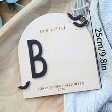 DIY Footprint Art, Baby's First Halloween, "My Little Baby" Sign, Wooden Children's Craft, Customized Children's Keepsake, Personalized Halloween Decoration - Wooden Footprint Art - View 8
