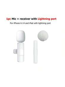 Wireless Lavalier Microphone For Smartphone, Plug-Play Wireless Microphone For Video/Audio Recording, Clip On Lapel Mic For Interview/Vlog/Teaching - White - View 11