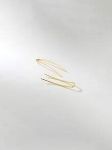 BALMORA 一对简约奢华S925纯银迷你U形耳环，适合女性佩戴，展现精致个性，是馈赠佳品。 - 金色 - 查看 6