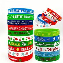 10/5/1 pièce Ensemble de bracelets en silicone de Noël, convient pour les faveurs de fête de Noël, les cadeaux de vacances pour étudiants et les petits cadeaux de bas de Noël, bracelets mignons