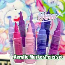 LANGUO 96/192/240 Colors Straight Liquid Acrylic Marker Pens With Thick Storage Bag, For Scrapbooking, Black Paper, Drawing, Graffiti Writing, Craft Creation, And Professional Art Supplies - 彩色 - 查看 4