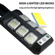 Đèn năng lượng mặt trời siêu sáng 40000LM có cảm biến con người Đèn đường ngoài trời IP6 Đèn năng lượng mặt trời sân vườn Đèn tường LED mạnh mẽ - màu đen - Xem 2