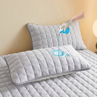 2个装防水、防污、防油绗缝无拉链枕套，不起球，柔软透气，无异味，静音