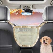 Soporte para cartera de coche, organizador de bolsillo de red entre asientos, asiento trasero para niños y mascotas, accesorios de almacenamiento interior de automóvil para mujeres y hombres - Beis - Ver 8