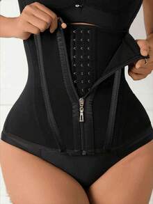 1pc Women's Mesh Waist Trainer Corset, Fashion Body Shaper Waist Cincher Corset Fits Versatile Occasions - Black - View 5