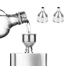 1pc Small Mouth Funnels Mini Bar Wine Flask Funnel For Filling Hip Flask Narrow-Mouth Bottles Stainless Steel - Silver - View 4