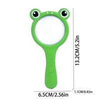 Juguete de lupa con diseño de dibujos animados para niños, lupa de mano de alta definición con diseño de rana para experimentos científicos y exploración preescolar