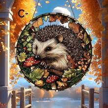 1 pièce, Attrape-soleil en forme de hérisson et de champignon, décoration de jardin, suspension colorée en acrylique pour fenêtre, décoration murale, décoration de fête, décoration de salon, chambre, véranda, décoration de maison à thème animalier, cadeau pour les amateurs de nature