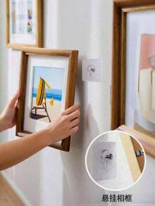 1/10/20/30 件透明亚克力相框挂钩，重型自粘式墙钩，用于挂画框、画作，无需钻孔，适用于浴室和厨房瓷砖、玻璃、木材、金属墙壁 - 彩色 - 查看 4