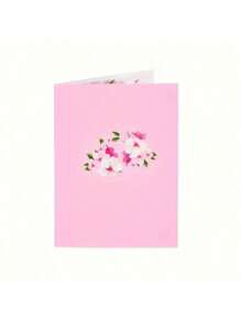 1 张心形樱花 3D 贺卡，适合感恩节、母亲节、生日、情人节、婚礼、周年纪念、圣诞节，包括 7 英寸 X 5 英寸信封学校用品、返校 - 粉色 - 查看 4