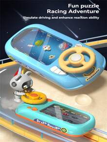 Kids Racing Adventure Game Console, Electric Steering Wheel With Sound & Light Effects, Interactive Toy For Parent-Child - Multicolor - View 2