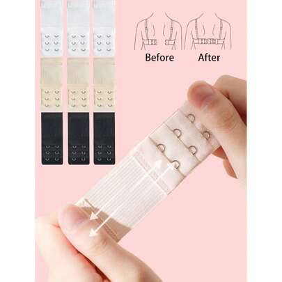 3件装文胸肩带延长器，舒适可调节文胸肩带，隐形文胸外观，女士内衣配件，柔软可调节文胸延长器，白色和米色 - 舒适的双钩设计，增强支撑力，透气涤纶面料，适合休闲穿着或旅行，文胸舒适配件，女士文胸延长器，弹性可调节文胸肩带延长器，柔软内衣配件。