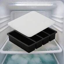 Elevate Your Drink Game With Silicone Ice Cube Tray For Big Blocks Of Fun - màu đen - Xem 5
