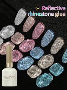 XEIJAYI 1Pc 15ml Reflective Disco Diamonds Gel Nail Polish With The Holographic Glitter Diamond Collection Gel Nail Polish Perfect For Manicure DIY