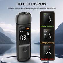 Rechargeable Breathalyzer, Portable Personal Alcohol Analyzer With LCD Digital Display, Alcohol Detection Testing Tool (Black)