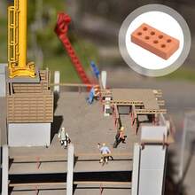 50/200 Stücke, Mini Ton Bauklötze, wiederverwendbare Mini Ton 8 Löcher Ziegel, realistische DIY Mini Baumodelle, können für Bonsai Dekoration, Puppenhaus Dekoration, Mini Baustellenszene Zusammenbau verwendet werden - Verschiedenfarbig - Übersicht 6