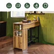 SoBuy Breakfast Bar Table, Wall Mounted Desk, Breakfast Bar FWT98-PF - Grey - View 8