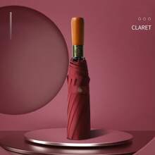 1pc Automatic Open Folding Umbrella, UPF50+ Protection, 32 Steel Ribs Structure, 190T Pongee Fabric, Casual Style, Unisex, Windproof Sunshade Large Umbrella