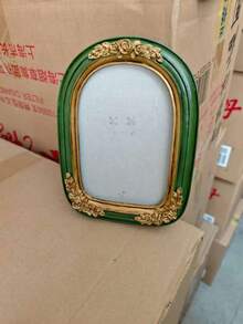 1pc French Style Light Luxury Niche Picture Frames, Classical Carved Retro Resin Picture Frames For Hanging Paintings, Artistic Picture Frames, Tables For Placing Photos, Arched Frames Of Plants And Flowers, American Style Hanging Paintings For Dining Rooms, Living Room Decorations, Bedroom Decorations, Resin Picture Frames For Wall Images, Freely Customizable For DIY Combination