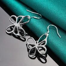 925 Silver Plated Butterfly Earrings For Women Charm Wedding Party Fashion Jewelry - Silver - View 4
