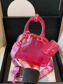 2个/套透明果冻可调节单肩包，适合旅行、上学、工作、办公、斜挎。