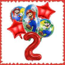 超级马里奥生日派对套装 - 18英寸铝箔气球和32英寸数码气球。生日派对装饰、家居装饰背景、完美生日派对装饰、生日墙面装饰、摄影工作室装饰用品。 - 彩色 - 查看 22