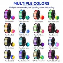 PLA Filament 1.75mm Bundle Silk Dual Color, 3D Printing PLA Filament 1.75mm Dimensional Accuracy +/- 0.02mm, 1KG*2 Spool (4.4 Lbs) - 紅金+黃綠 - 查看 6