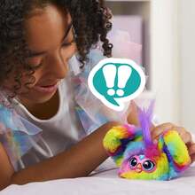 Hasbro Furby Furblets Ray-Vee Mini Friend, 45+ Sounds, Electronica Music & Furbish Phrases, Electronic Plush Toys, Rainbow, Back To School Gifts, Ages 6+