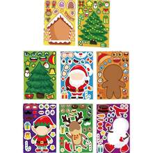 8/16/40sheet Christmas Stickers, Make Your Own Mix And Match Sticker, Stocking Fillers, Include Santa Claus, Reindeer, House,Christmas Tree And Snowman,Christmas Crafts For Kids Party Favors Supplies, Party Activity Games Classroom Decoration Gifts