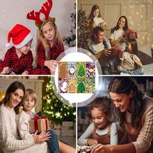 8/16/40sheet Christmas Stickers, Make Your Own Mix And Match Sticker, Stocking Fillers, Include Santa Claus, Reindeer, House,Christmas Tree And Snowman,Christmas Crafts For Kids Party Favors Supplies, Party Activity Games Classroom Decoration Gifts