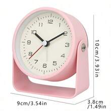 1pc Minimalist 3-Inch Metal Rotary Alarm Clock, Silent Quartz Analog Desk Digital Clock (Suitable For Living Room, Bedroom, Office Decor) Home Decor Room Decor - Multicolor - View 4