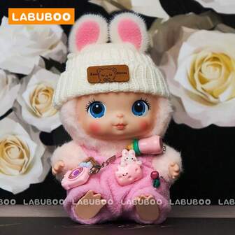 (Only Clothes) 17cm Doll Clothes Set Compatible With Labubu, Cute 6.7 Inch Doll Clothes For Dress Up Unique Style – Teddy Hat With Bottle Overalls And Camera Accessory (No Doll)