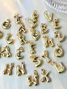 1 Piece Of Gold Gloss 26 Initials A-Z, DIY Pendant Keychain And Bag Accessory, Suitable For Ladies And Girls As A Fashionable Accessory, Gift For School, Graduation Season And Holidays