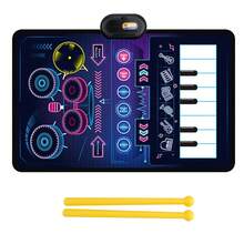 Farbenfrohe 2-in-1 Klavier & Schlagzeug Spielmatte für Kinder - interaktives Musikspielzeug mit Musiknoten Spiel, ideales Geschenk für Jungen & Mädchen
