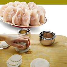 12Pcs Stainless Steel Baking Mold Set, Round Cake Ring, Mousse Ring & Dumpling Cutter, Reusable & Washable Baking Tools - Silver - View 5