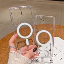 Magsafe 磁力充电手机壳适用于三星 Galaxy S25 S24 S23 Ultra S22 Plus S21 FE A17 A16 A15 A35 A55 透明亚克力超薄保护套 - 無色 - 查看 2