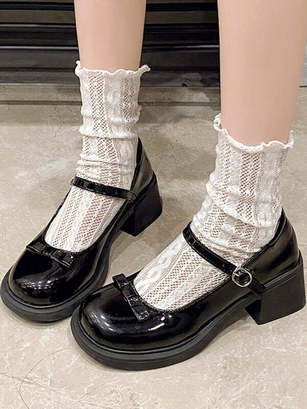 1 Pair Teenage Girls' Fashion Platform Loafers, Butterfly Decor Sweet School Style, New Spring Casual Shoes