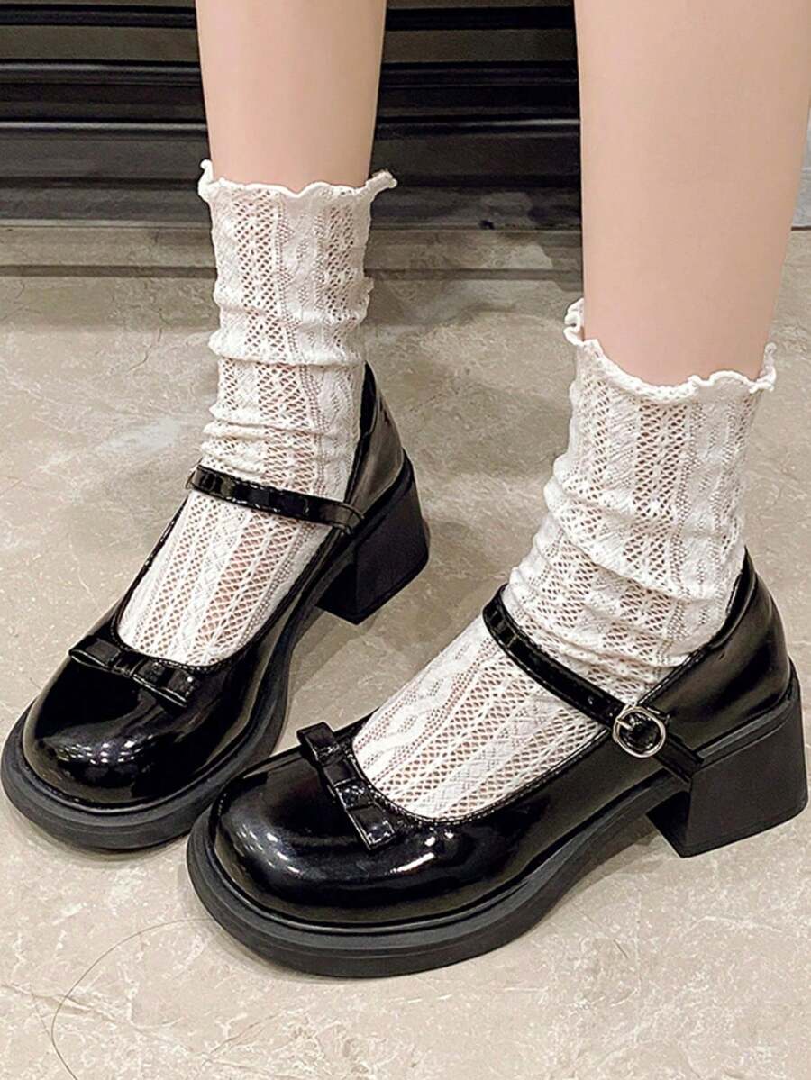 1 Pair Teenage Girls' Fashion Platform Loafers, Butterfly Decor Sweet School Style, New Spring Casual Shoes