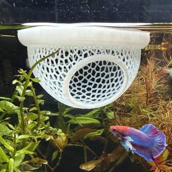 1pc Floating Betta Fish Hammock, 3D Printed Betta Fish Feeder And Hideaway Cave Toy, Small Aquarium Feeding Ring Decor Accessories