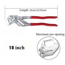 suli 1pc 7/10/12" Adjustable Eagle Beak Wrench - Water Pipe Pliers With 0-68mm Opening Multi-Purpose Press Clamp For Plumbing Household - Multicolor - View 9