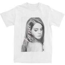 Singer Lana Del Reys Outfit T Shirts Tee Clothing Summer Cotton Men's Women Top Tee Short Sleeve Streetwear Loose Casual Trendyss - trắng - Xem 1