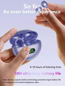 LED Display Battery Level Open-Ear Headphones, Protective Sound Output No Leakage, Long-Wearing Non-Ear Injury, Open-Ear Sports No Dropping Wireless Bluetooth Clip-On Earphones Support Voice Calls