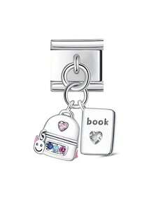 独具匠心的DIY创意配饰，意大利手工模块化手链，包含飞机、邪眼、口红等多种造型，以及精致小巧的装饰配件，适合休闲装扮和派对场合佩戴。这款多功能独特设计的手链是精致可爱、个性化定制的手工模块化手链的理想之选，男女皆宜。 - 鋼色 - 查看 16