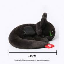 Universal Pictures ​Official  Night Fury Plush - 63cm Black Curled Sleeping Pose, Green Eyes​ Birthday Gift - Black - View 9