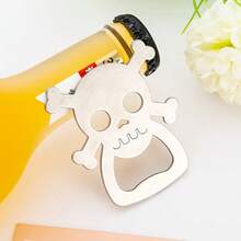 Silver Stainless Steel Skull Bottle Opener, Suitable For Halloween Party, Dinner, Bar Tools, Halloween Small Gift