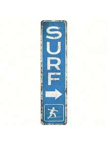 1pc Iron Vintage "SURF" Sign, (16x4 Inches/40cm*10cm), Perfect Home Decor For Bathroom, Dining Room, Kitchen, Bar, Fun Home Restaurant Wall Art Decoration, Cafe Decor - Multicolor - View 1