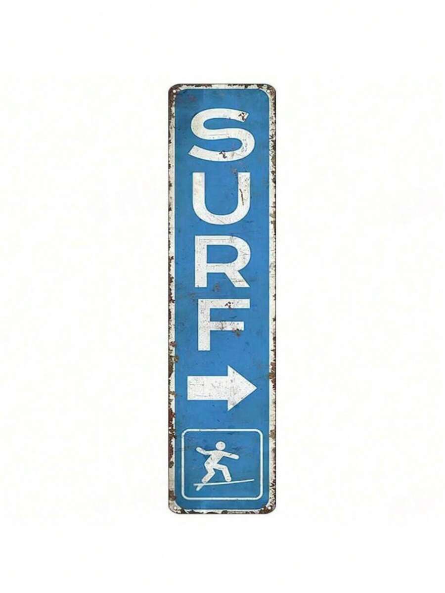1pc Iron Vintage "SURF" Sign, (16x4 Inches/40cm*10cm), Perfect Home Decor For Bathroom, Dining Room, Kitchen, Bar, Fun Home Restaurant Wall Art Decoration, Cafe Decor - Multicolor - View 1