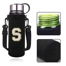 1pc 550-1500ML Sports Water Bottle Case Insulated Bag Crossbody Cup Protector Sleeve With Strap Adjustable Carrier For Mug Bottle Holder Water Bottle Holder Pouch With Letters A-Z